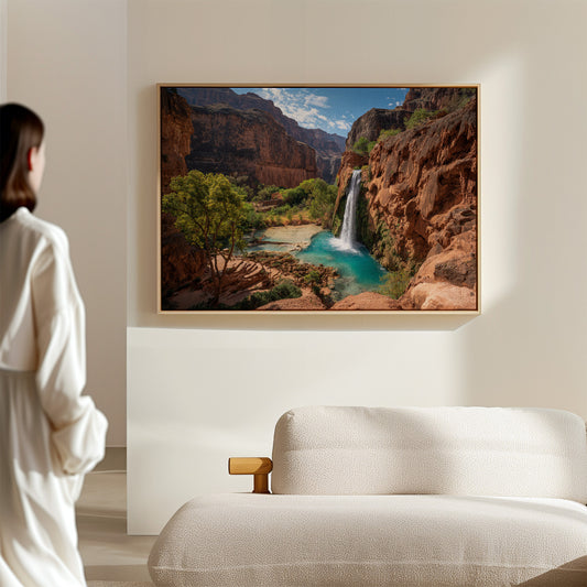 Turquoise Waters Dance Through Canyon Walls