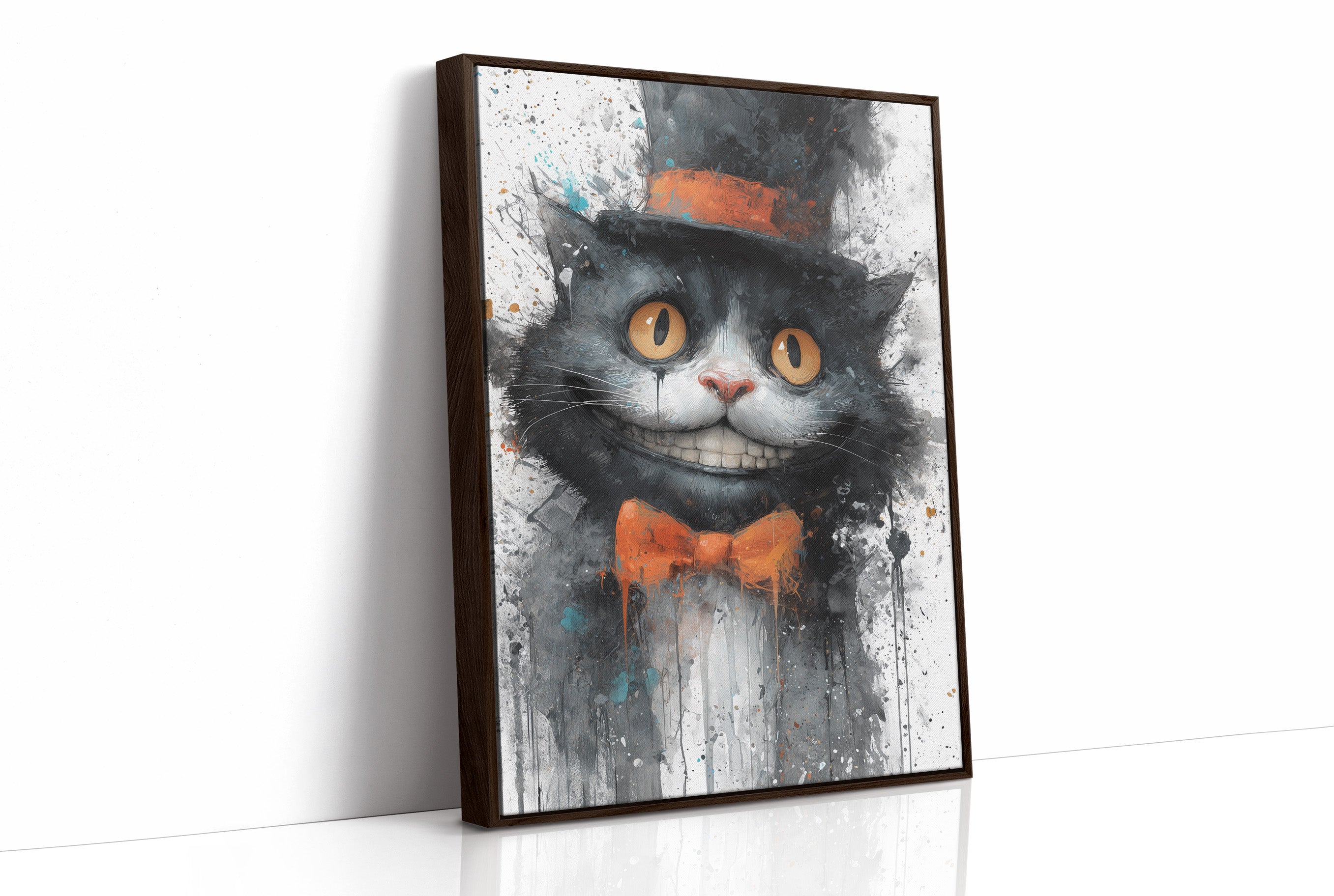 Mischief Grins Behind Orange Bow