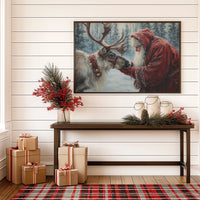 Reindeer Meets Winter's Gentle Friend