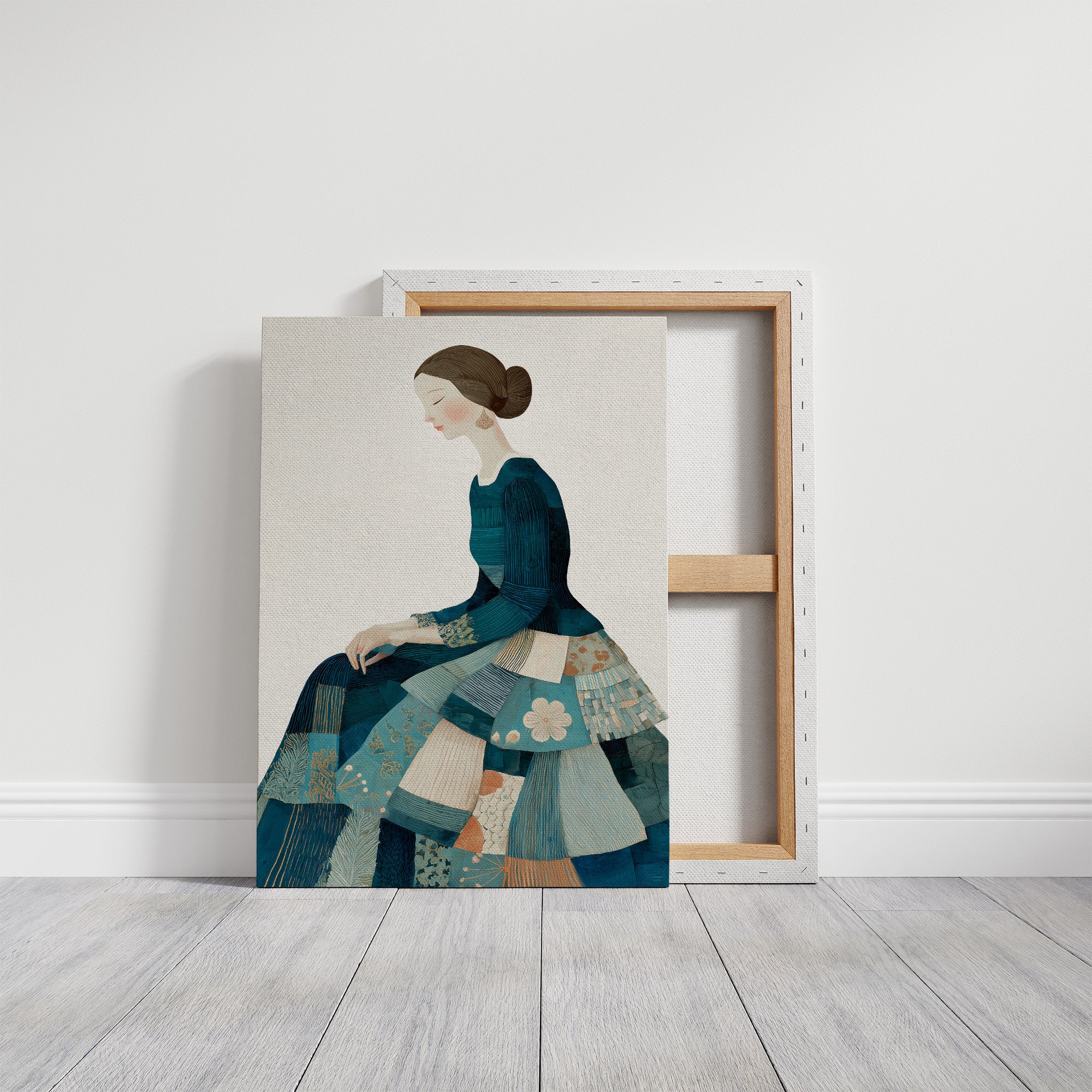 Patchwork Elegance in Teal Reverie