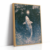 Koi Beneath the Falling Blossoms