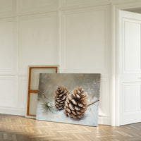 Pine Cones Catch December's First Snow