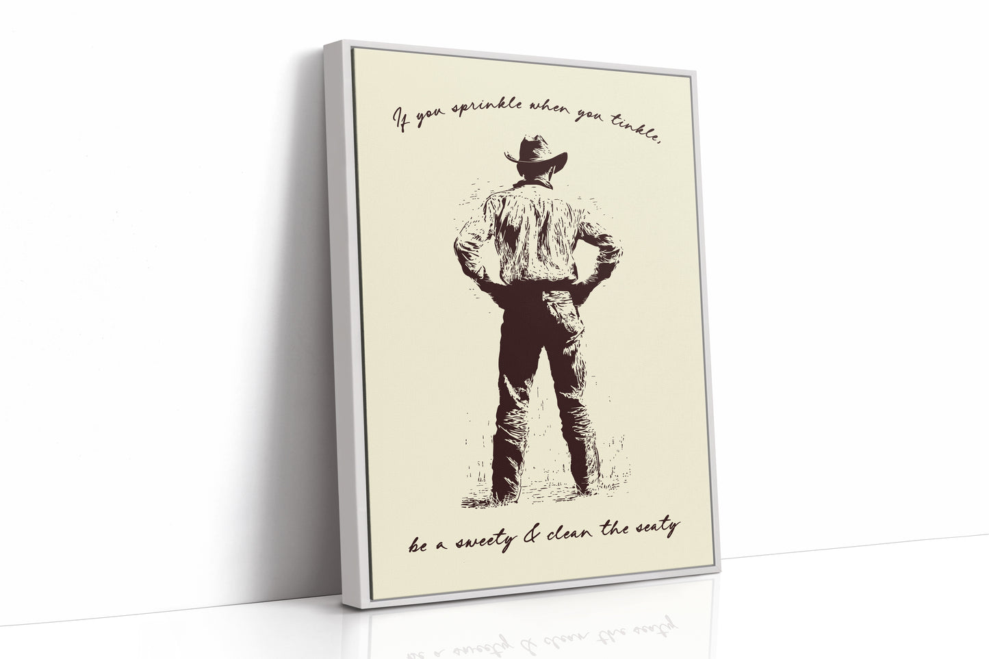 Cowboy Bathroom Reminder