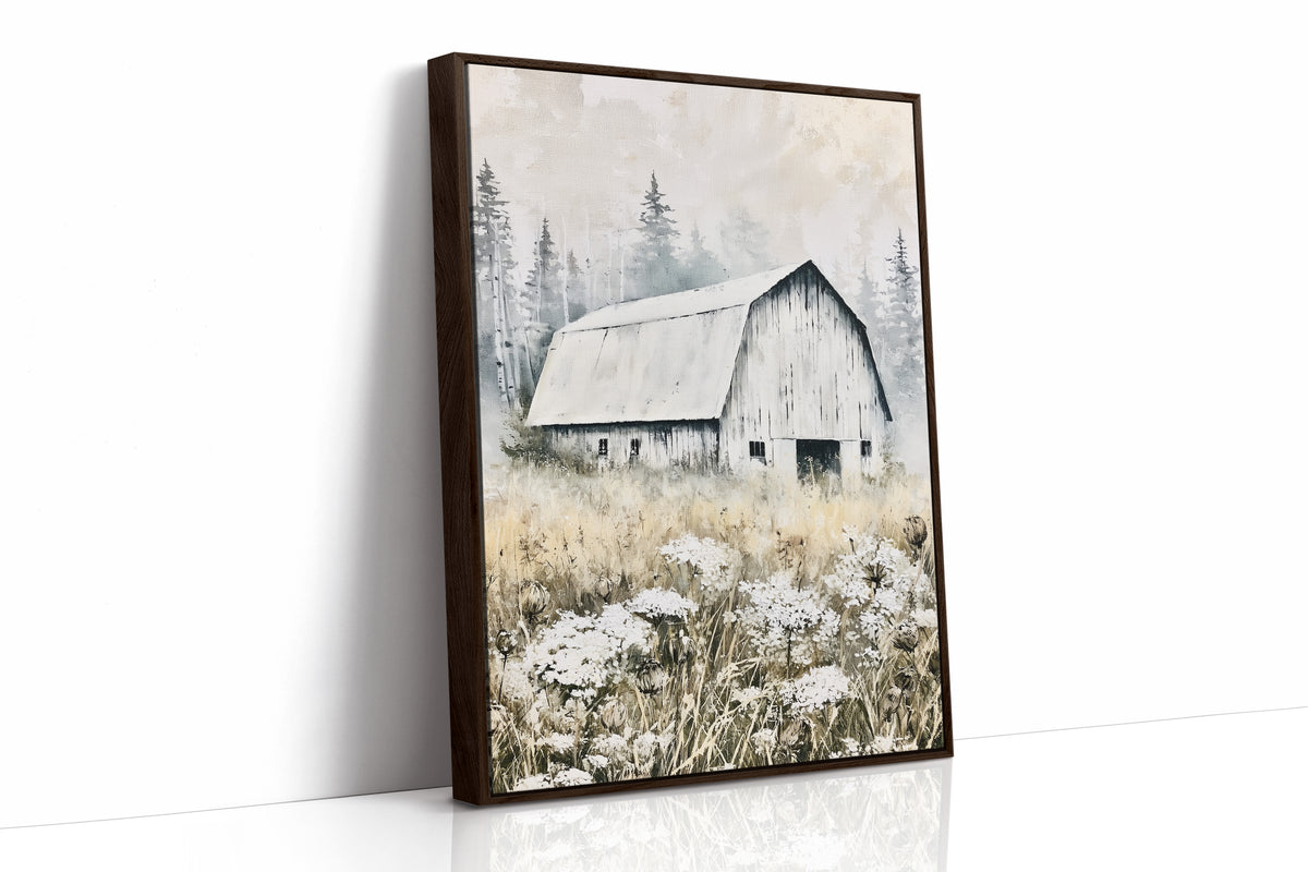 Textured Barn Among the Pines