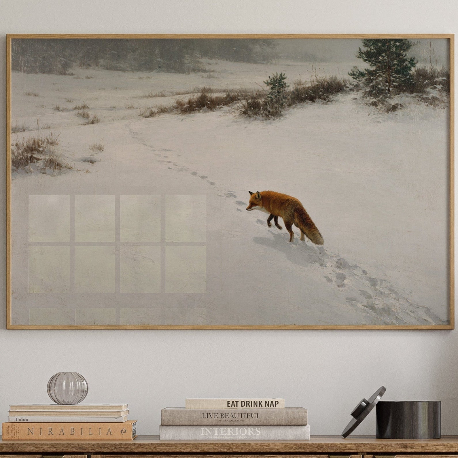 Fox Tracks Through Winter's Canvas