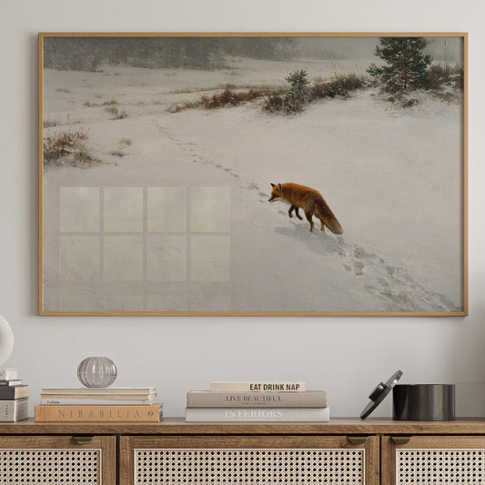 Fox Tracks Through Winter's Canvas
