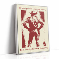 Cowboy Bathroom Reminder, Bold Print