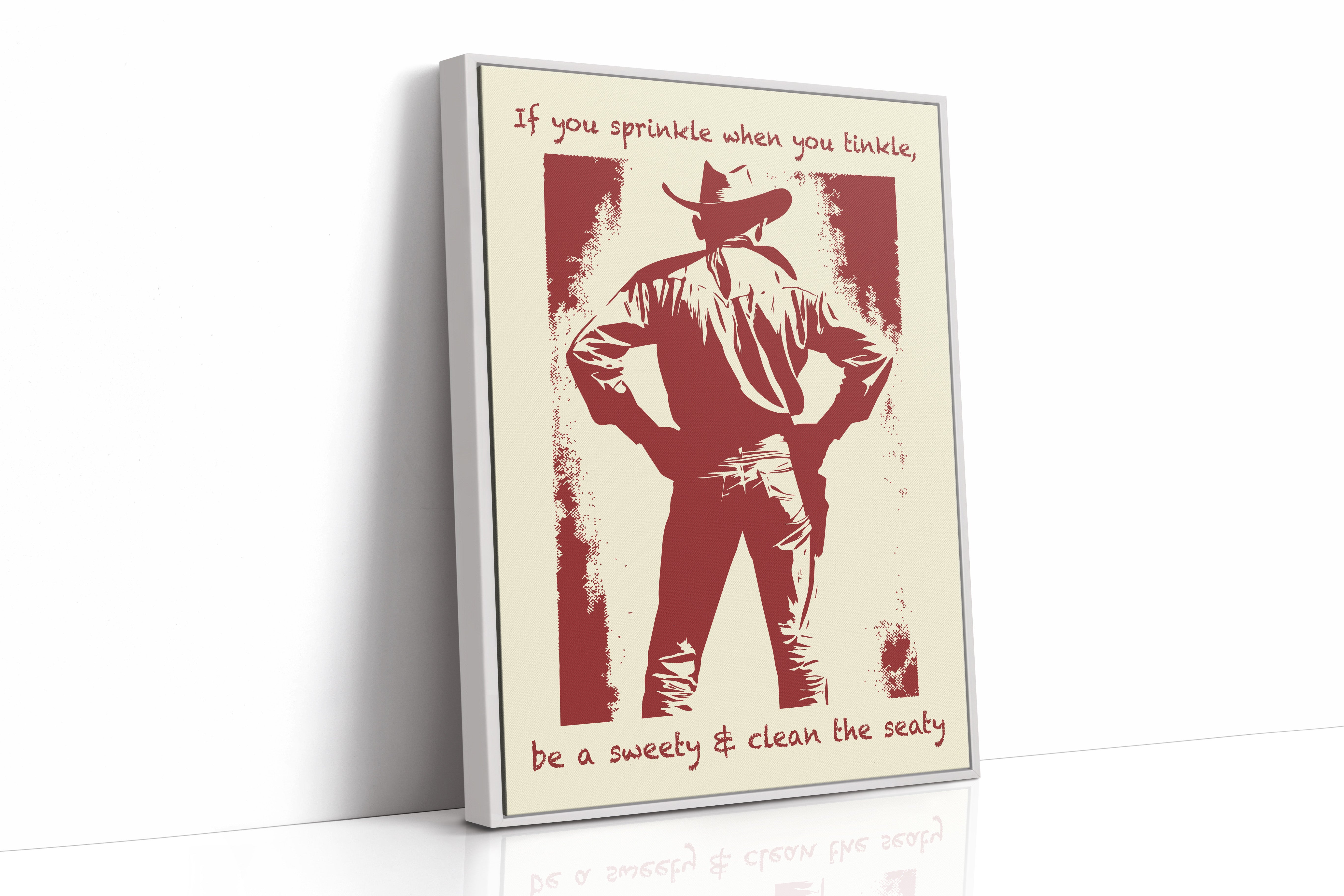 Cowboy Bathroom Reminder, Bold Print