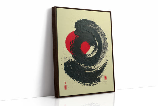 Red Sun Dances Through Ink