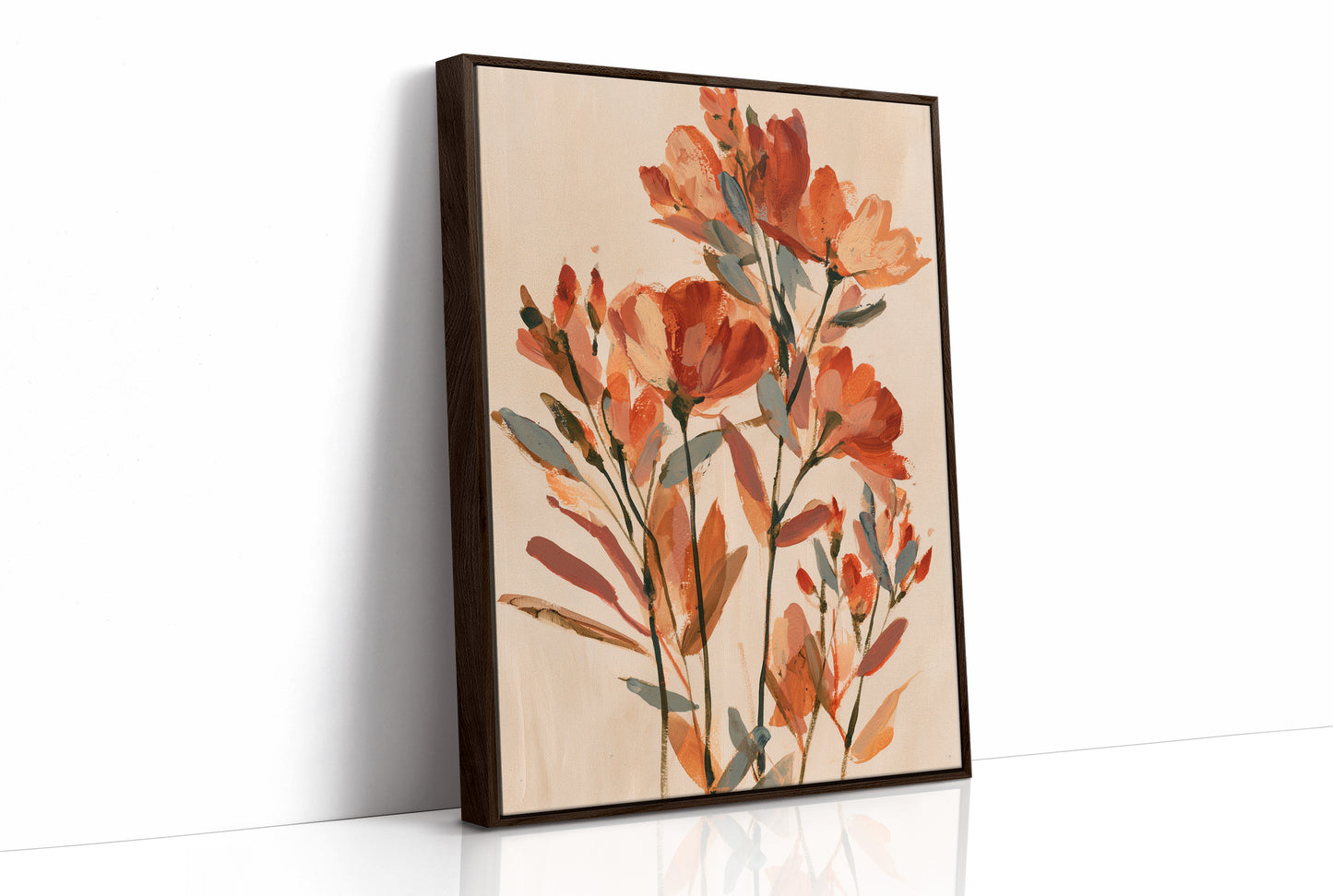 Terracotta Poppy Abstract Bouquet