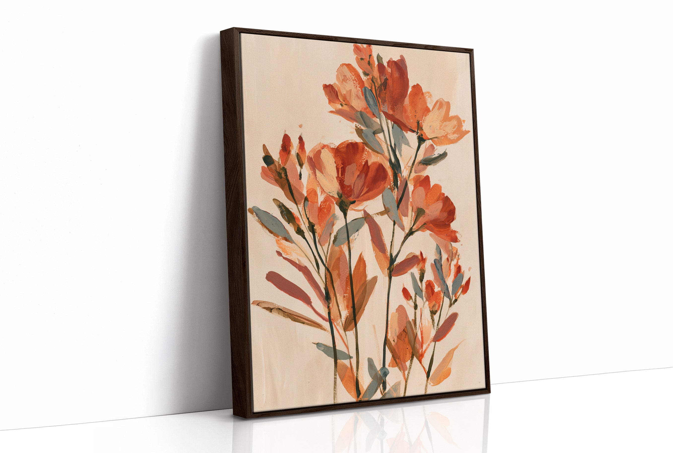 Terracotta Poppy Abstract Bouquet