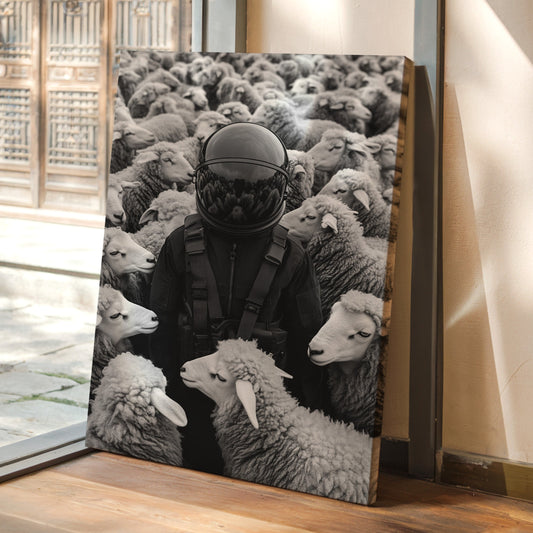 Astronaut Among the Sheep
