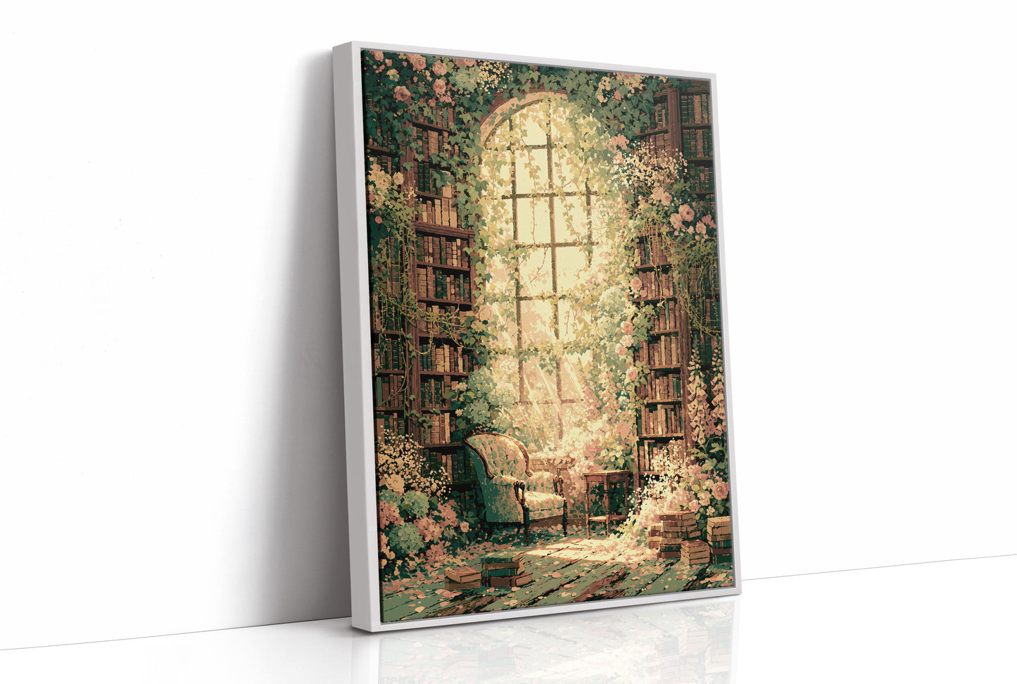 Arched Light, Rose-Draped Stacks