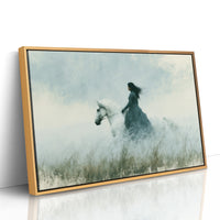 Rider Through the Mist Fields