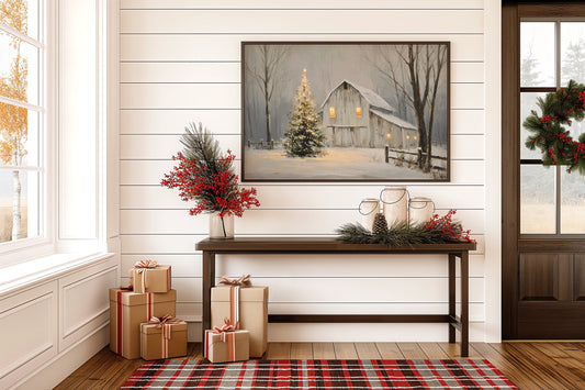 Winter Barn Glows With Christmas Magic