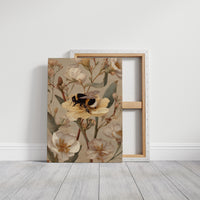 Bumblebee Rests On Pale Blooms