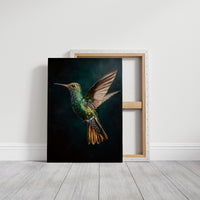 Jeweled Flight Against Midnight Teal