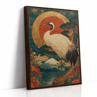 Noble Crane Greets Rising Sun