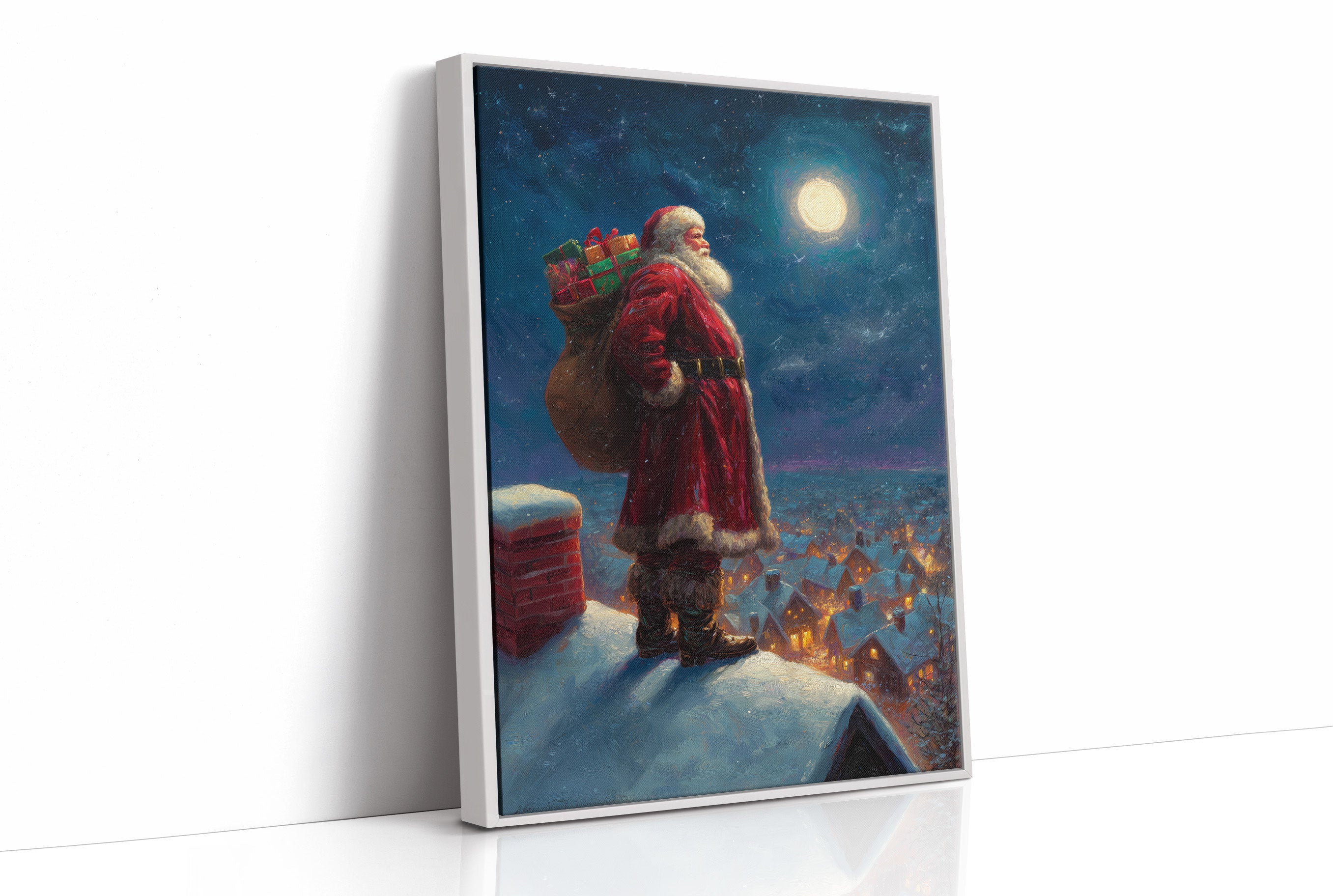 Moonlit Rooftops Welcome Winter's Wonder