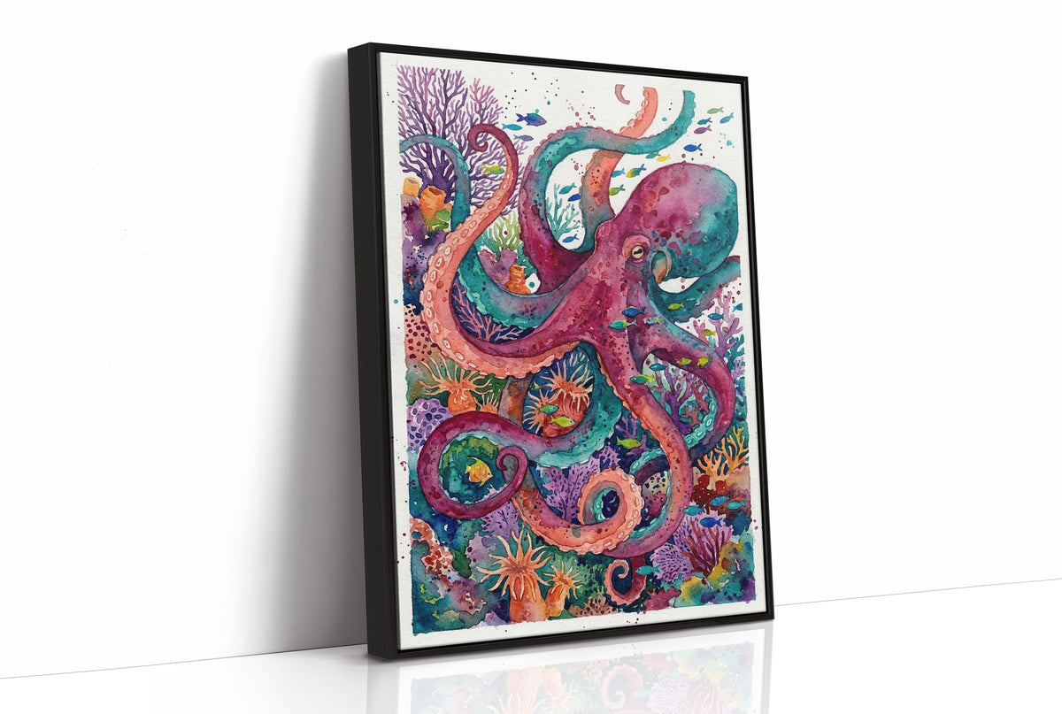 Reef Royalty: Watercolor Octopus Study