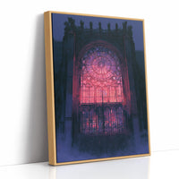 Rose Window Aglow at Midnight