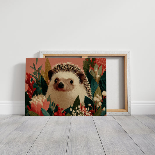 Hedgehog Among Winter Berries