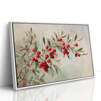 Crimson Berries on Silver Boughs