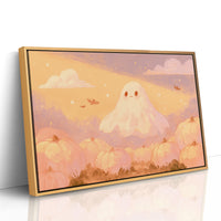 Sweet Ghost Over Pumpkin Field