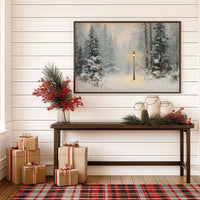 Lone Lamplight Guides Winter's Path