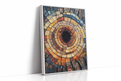 Petrified Wood Spiral – Rustic Earth-Toned Abstract Wall Art