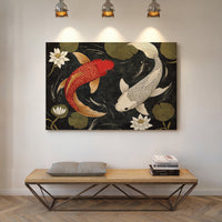 Koi Dance Among Midnight Lotuses