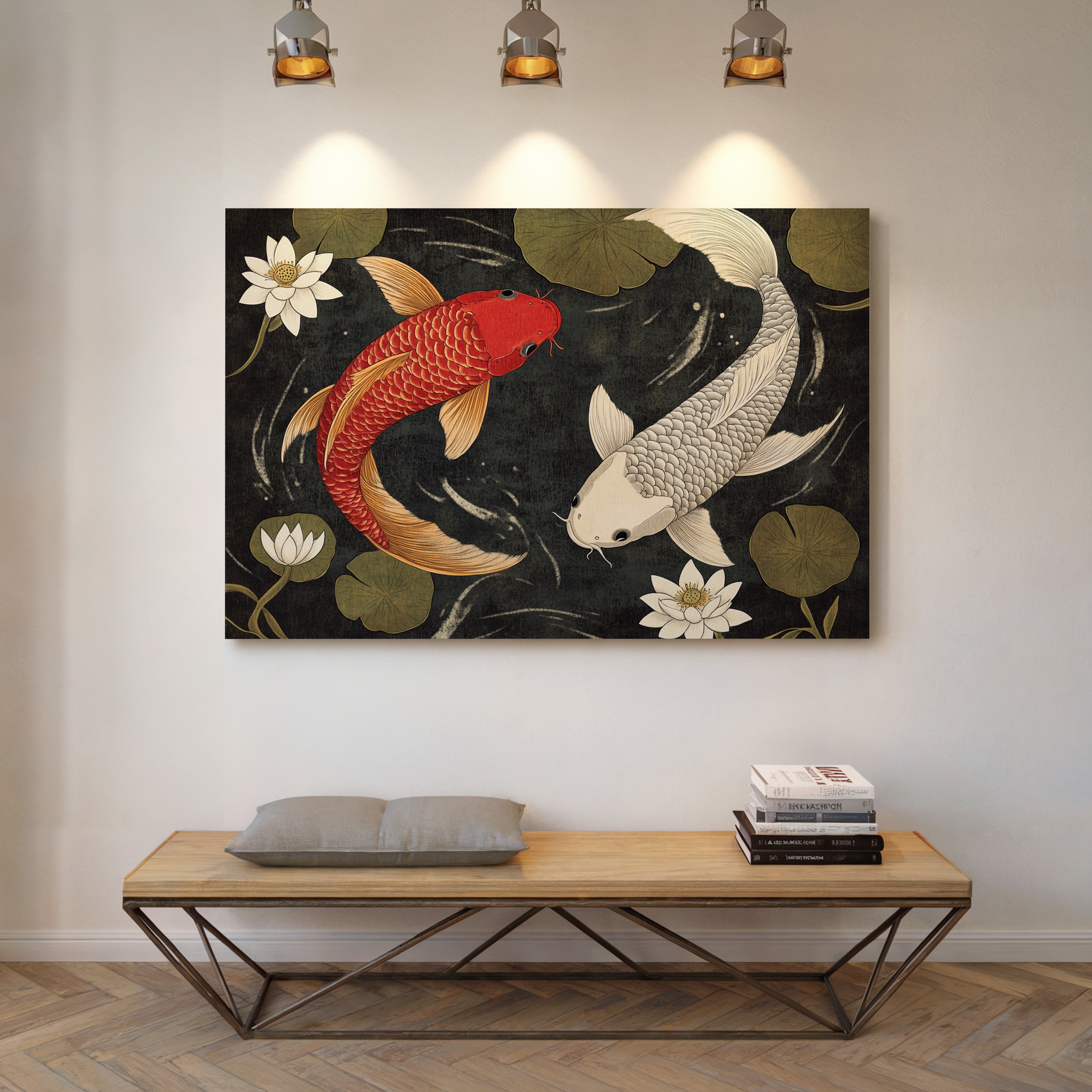 Koi Dance Among Midnight Lotuses