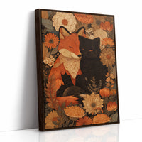 Autumn Fables Between Fox And Cat
