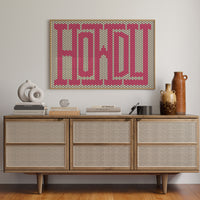 Howdy Pink Mosaic Western Greeting