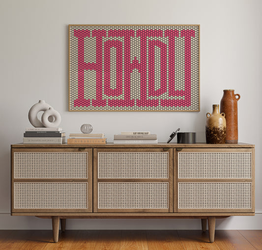 Howdy Pink Mosaic Western Greeting