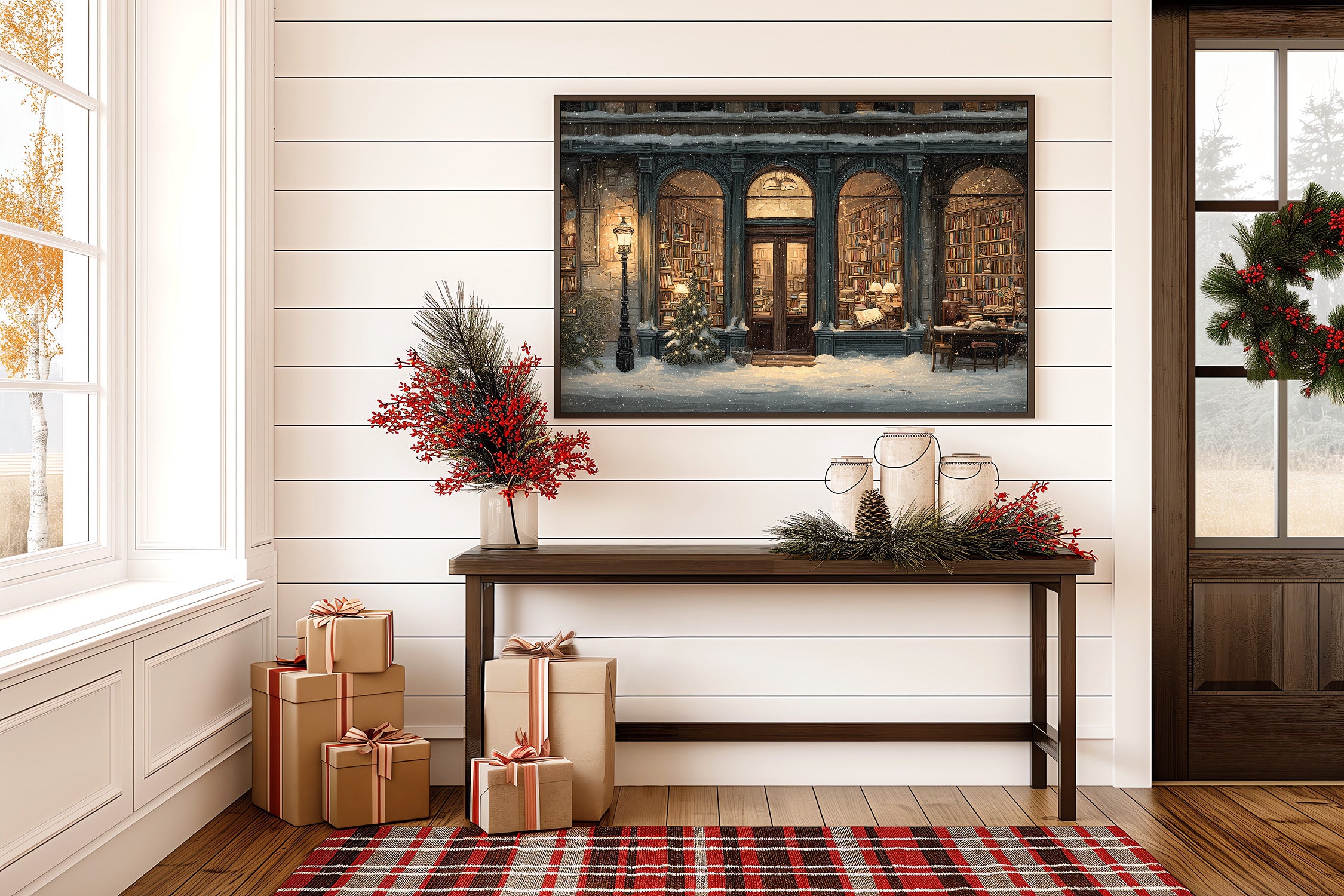 Winter Tales Behind Glowing Windows