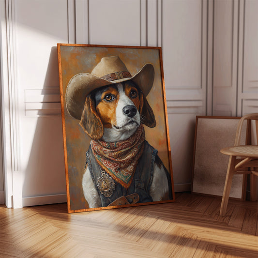 Deputy Beagle in Bandana and Hat