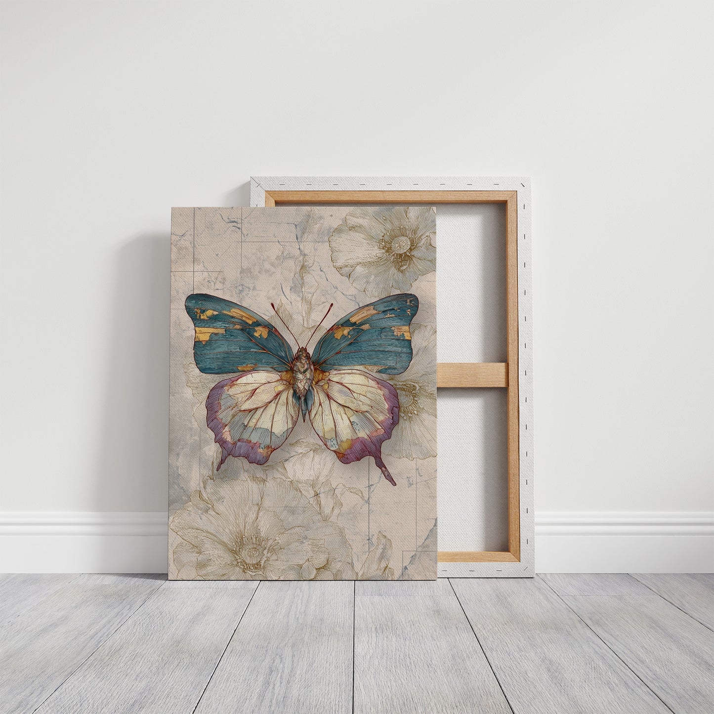 Teal Wings On Vintage Maps