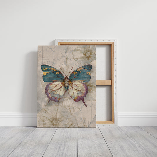 Teal Wings On Vintage Maps