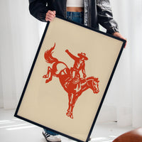 Retro Rodeo Cowboy Print
