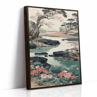 Cherry Blossoms Dance Above Turquoise Waters