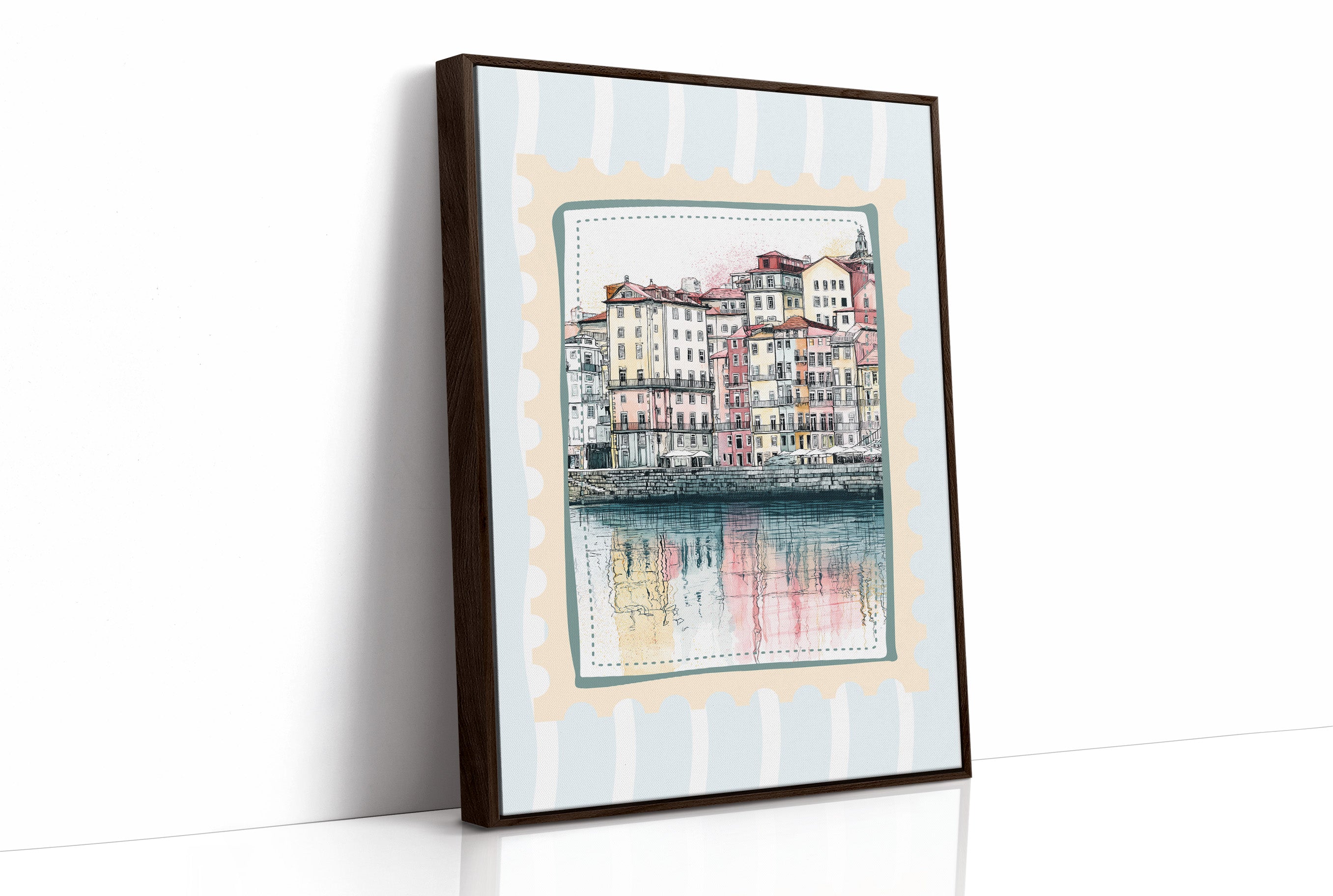 Porto's Ribeira, Sketched in Stamp