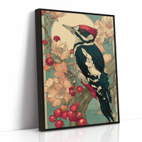 Crimson Crest Among Peach Blossoms