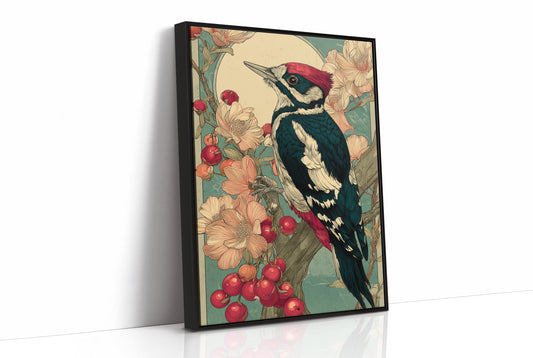 Crimson Crest Among Peach Blossoms