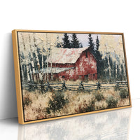 Weathered Red Barn at Aspen's Edge