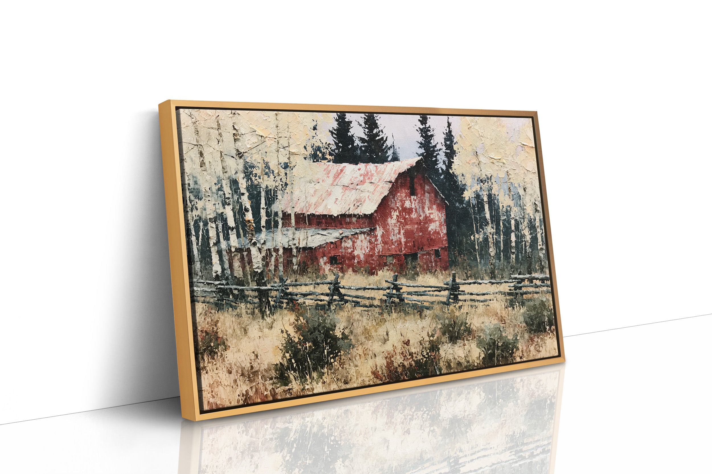 Weathered Red Barn at Aspen's Edge