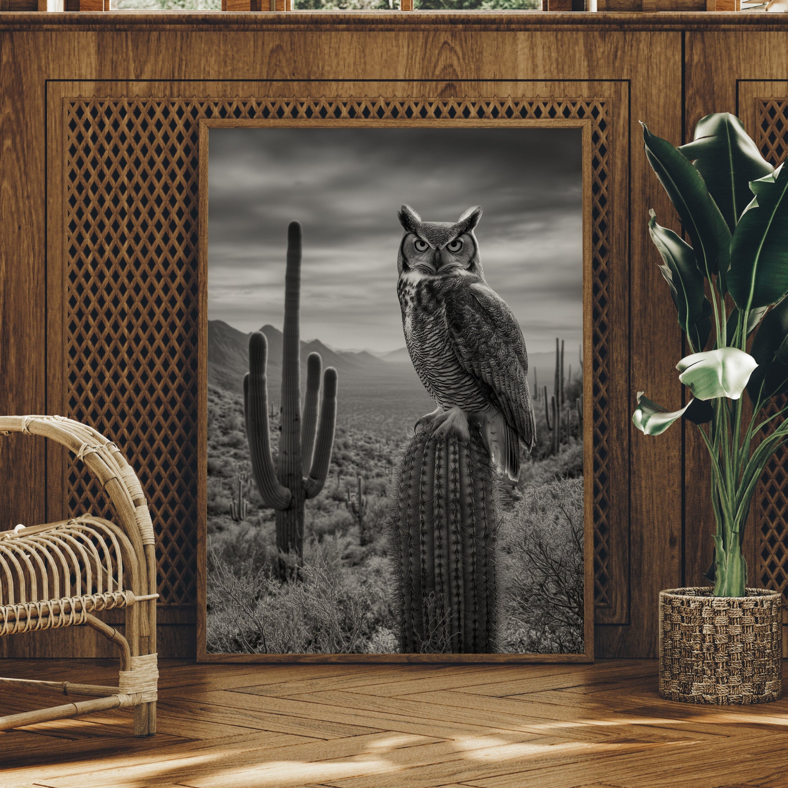 Night Watch Over Saguaro Plains
