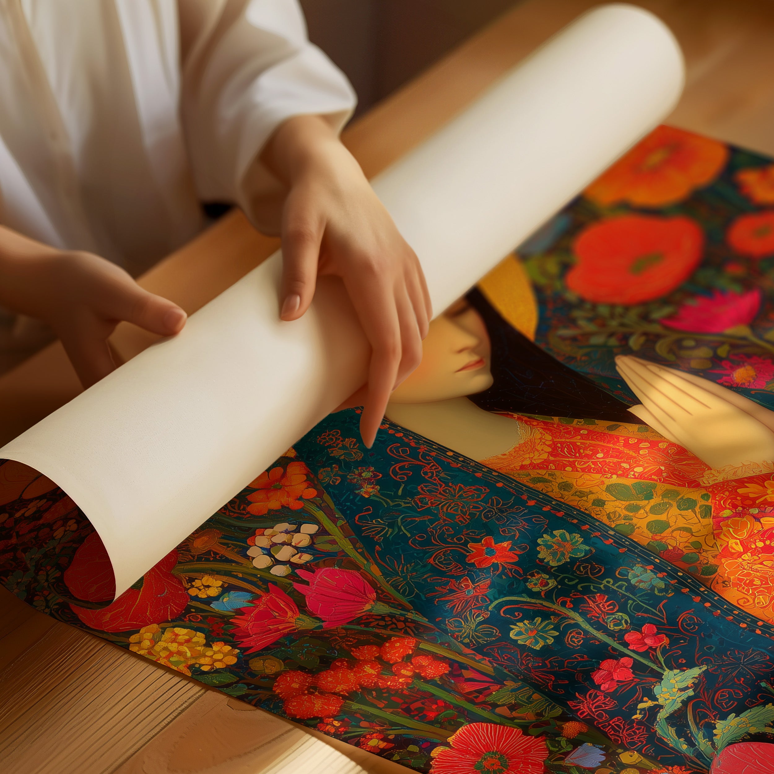 Poppy Garden Prayer in Vibrant Devotion