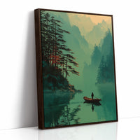 Lone Boatman Seeks Emerald Waters