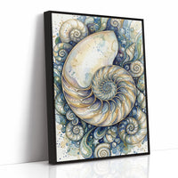 Nautilus Spiral: Watercolor Shell Study